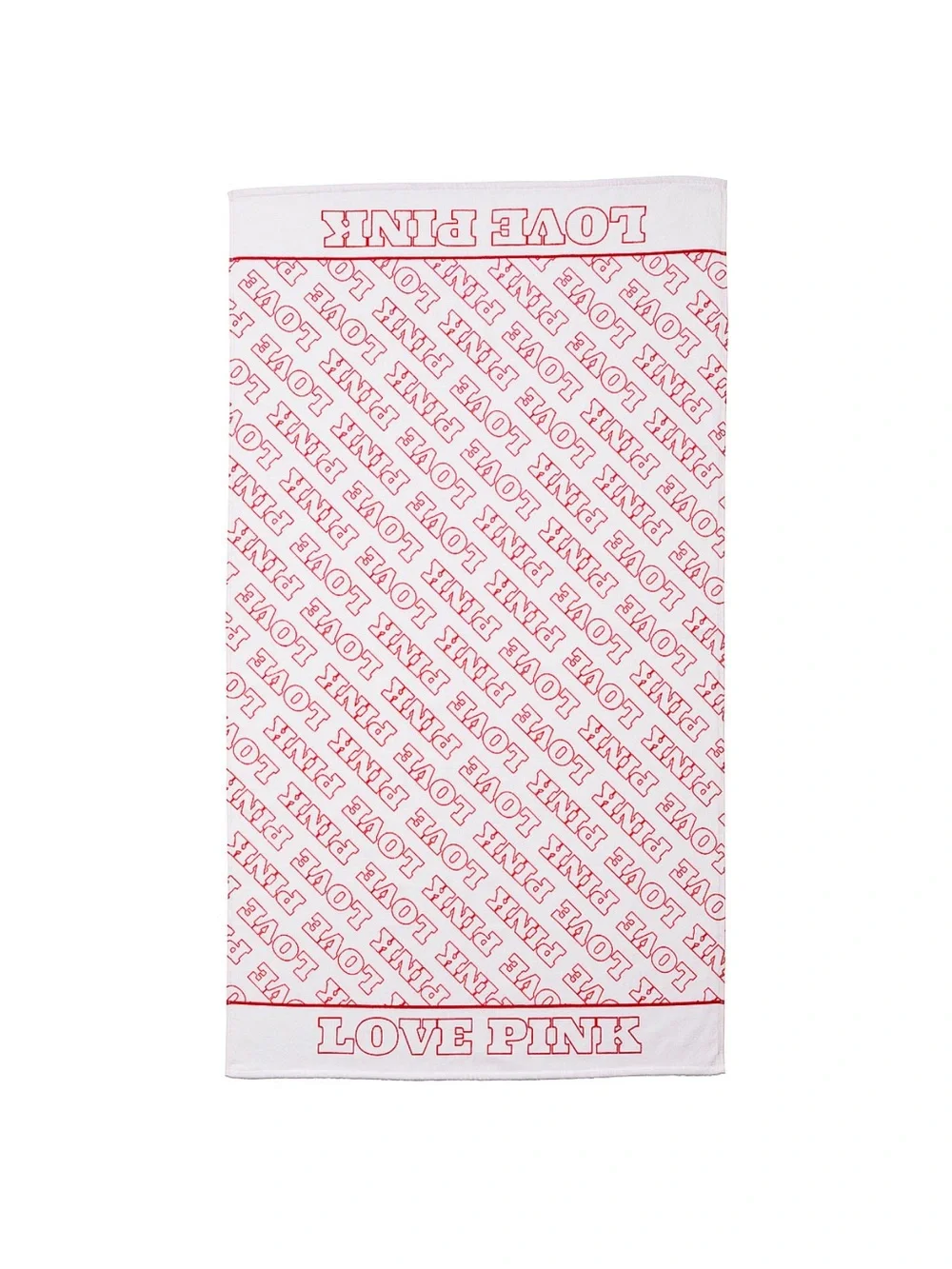PINK Victoria's Secret White Towel with Hot Pink Logo Print